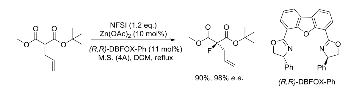 Synthesis of fluoromalonates using N-fluorobenzenesulfonimide (NFSI)